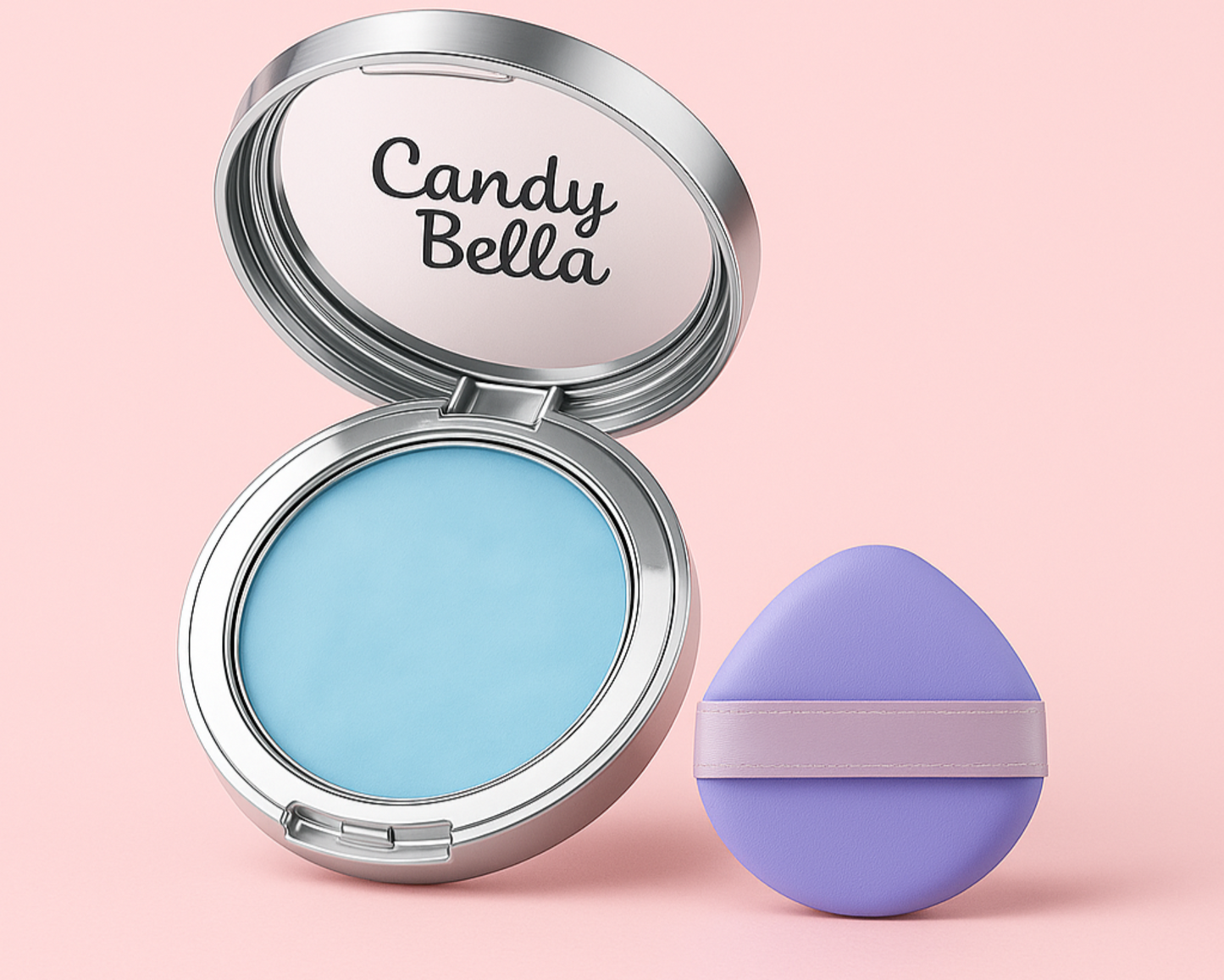 بودرة Candy Bella المضغوطة – لمسة نهائية مطفية، إحساس ناعم، وثبات يدوم (I)